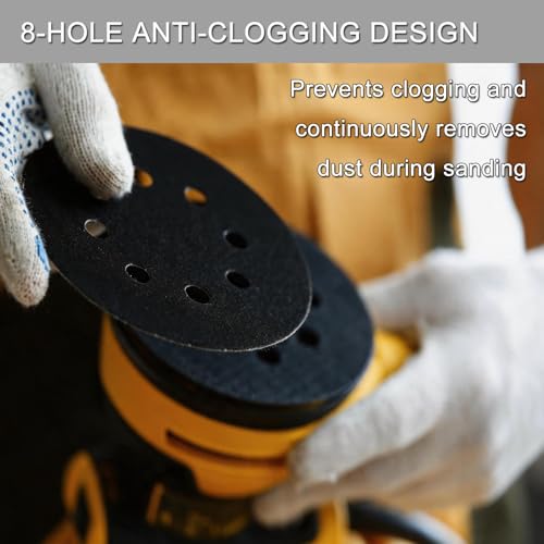 100Pcs 5 Inch Sanding Discs Hook & Loop 8-Hole Wet Dry Sandpaper 600 Grit - style: 100Pcs 600 Grit