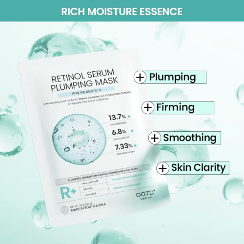 #OOTD Rejuvenating Retinol Wrinkle Sheet Mask(10-Pack) Korean Facial Masks - color: [10 Count] Retinol
