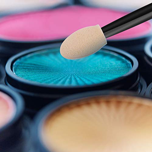 Cuttte 120PCS Disposable Eye Shadow Applicators Sponge with Container - color: Black