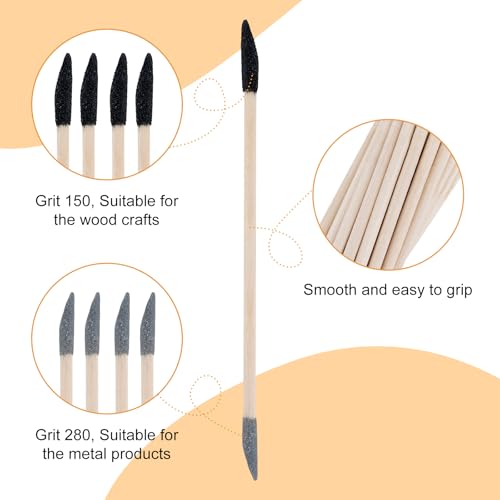 35Pcs Professional Sanding Sticks for Tight Spaces Double End Matchsticks Sanding Twigs Fine Detailing Sandings Tools for Plastic Models/Wood/Metal/Small Area/Manicurist Tools(150/280 Grit)