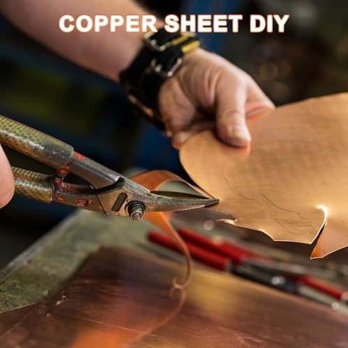 uxcell Pure Copper Sheet, 8" x 8", 24 Gauge (0.5mm) Thickness, Metal Copper Plate with Gloves for Crafting, Modelers, Jewelry, Repairs, Electrical Repairs (Rose Gold) - size: 200 x 200 x 0.5mm