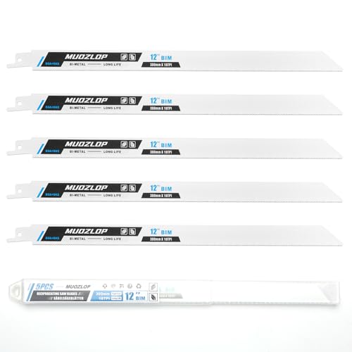 5Pack 12inch 18TPI Metal Reciprocating Saw Blades Set - size: 18TPI/12 inch