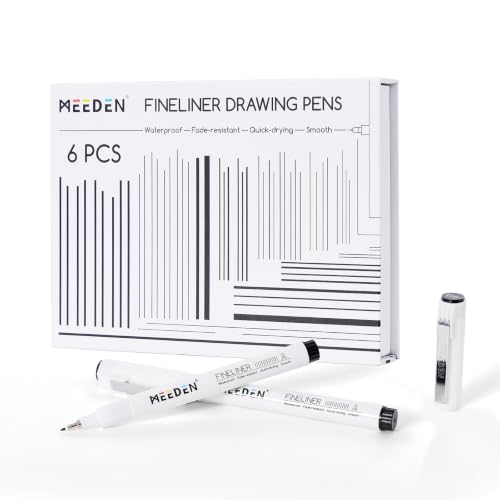 MEEDEN Micro Fineliner Drawing Pens: 1mm Chisel Nib, 6 Pack, Black Ink - style: 1mm Chisel Nib