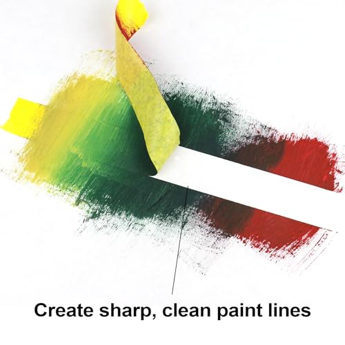 BOMEI PACK Yellow Painters Tape 1 Inch Bulk - Paint Tape 3 Rolls x 1 Inch x 60 Yards - Painter's Tape Yellow Masking Tape for Walls Painting, DIY Crafting, and School Project, Total 180 Yards - color: Yellow