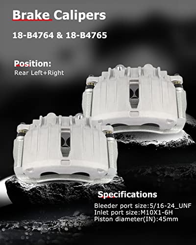 cciyu Rear Left & Right Disc Brake Calipers w/Bracket 18-B4764 18-B4765 - size: Rear[18-B4764+18-B4765]