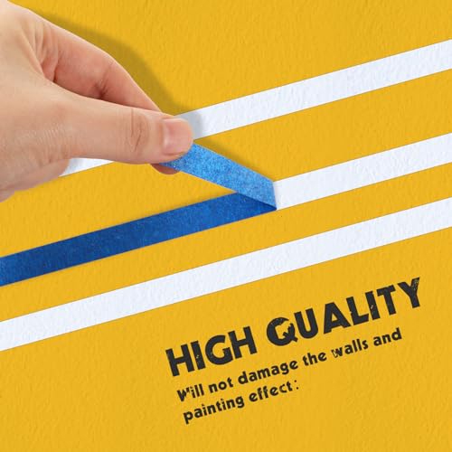 Chuangdi 1/2 Inch Width x 55 Yards Blue Painter's Drafting Tape Multi Use Masking Scrapbooking Tape (3 Rolls), 12 mm