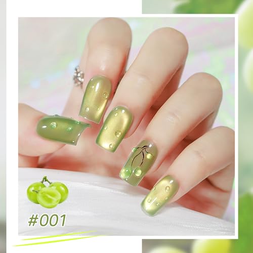 MIZHSE Cat Eye Gel Nail Polish, Fruit Colors Magnetic Gel Polish Set Gift - color: Fruit Cat Eye Gel