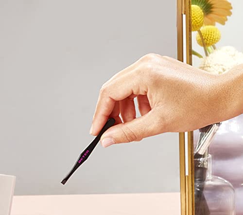TWEEZERS with Straight Tip Black Steel 1 Piece