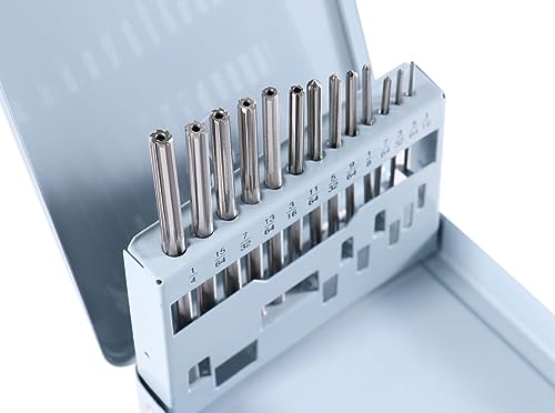 Accusize HSS 6542 Chucking Reamer Set, 13 Pc, 1/16 in to 1/4 in