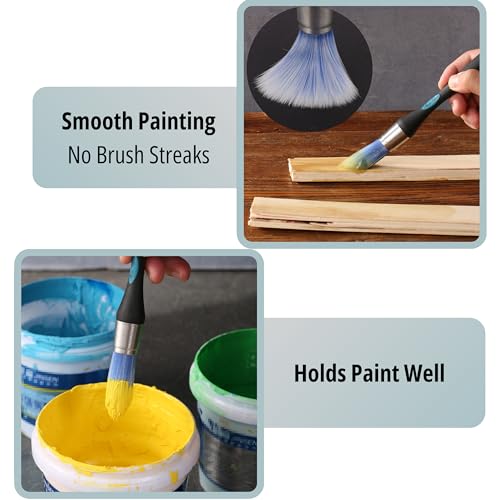 Bates- 0.75in Small Trim Paint Brush, Blue-Black - color: Blue-black, size: 0.75 inch, 1 Pack