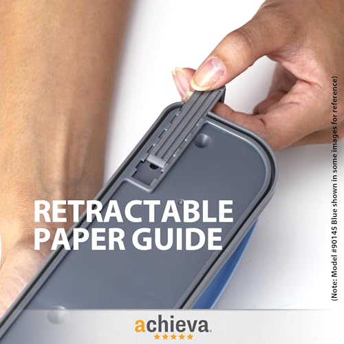 Achieva Economy 3-Hole Punch - 12 Sheet Capacity, Paper Punch with Retractable Paper Guide, Easy Pull Chip Tray with See-Thru Window, Solid Steel Construction, Black - color: Black
