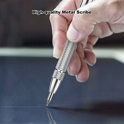 Glieskir 4-Pack Tungsten Carbide Scriber Set with Magnet and 20 Tips - color: 4PCS Silver
