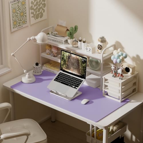 Aothia Faux Leather Desk Mat (Light Purple, 23.6" x 13.7") - color: Light Purple, size: 23.6" x 13.7"