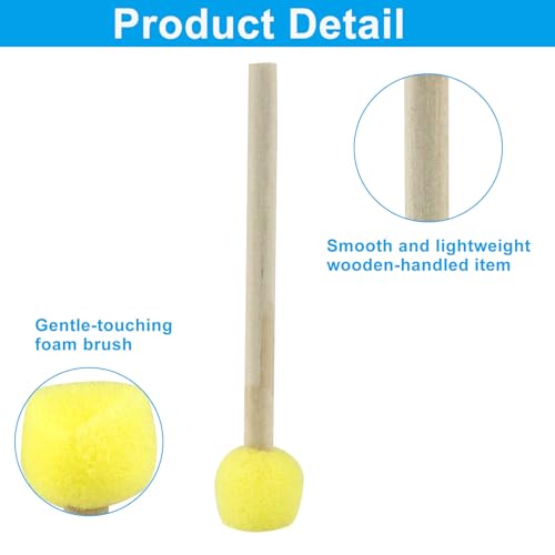 Round Sponge Brush Paint Set, 100 Pcs, 15mm, 0.6 Inch - style: 100 * 0.6Inch