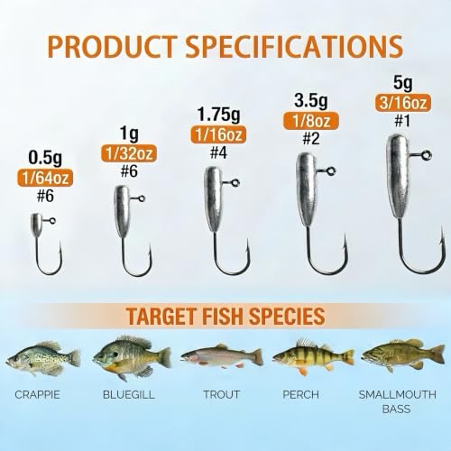 25/40pcs Mini Tube Jig Heads – Light-Wire Finesse Hooks for Crappie Soft Bait Fishing 1/64-3/16oz - size: 1/8oz - 40Pcs