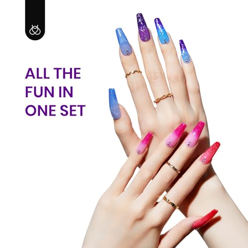 Beetles Color Changing Gel Nail Polish Set 6 Colors Reflective Glitter UV - color: 0-0-Electic Party