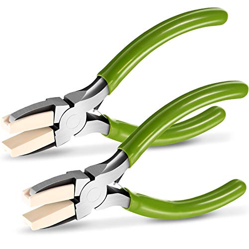 Mudder 2 Packs Nylon Jaw Pliers for Jewelry Making,Green - color: Green