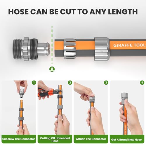 Giraffe Tools 75FT Garden Hose Lay Flat Lightweight Flexible Water Hose - size: 75FT