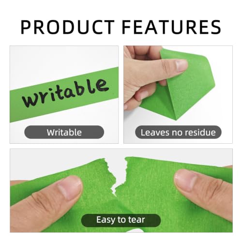 Green Painters Tape 2 Inch x 55 Yds, 6 Pack Clean Removal Masking - color: Green