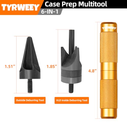 Case Prep Multitool, Case Chamfer Deburring Tools for Reloading - color: Orange