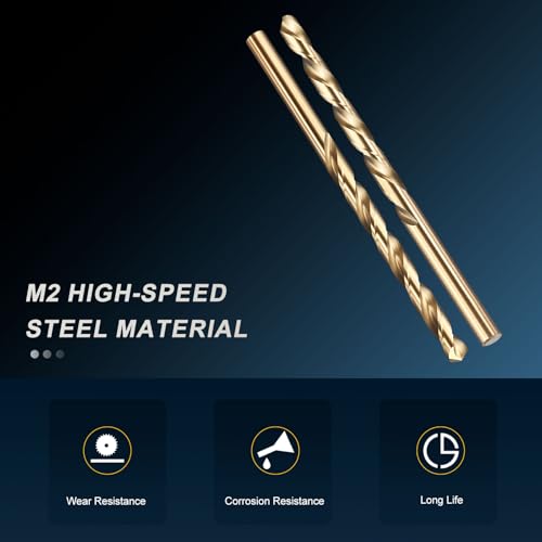PATIKIL #8 Drill Bit Micro M2 High-Speed Steel 135° Gold Finish 12Pcs - size: #8
