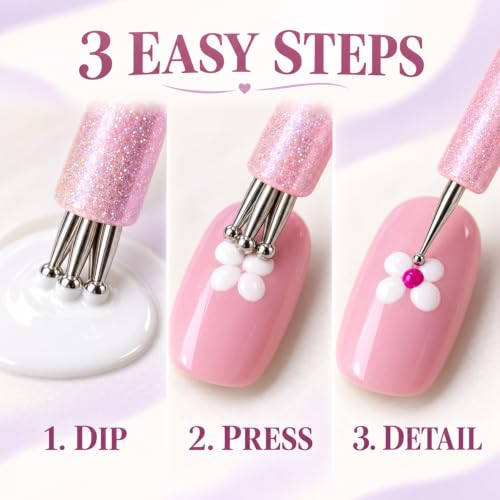 Flower Nail Dotting Pen, 5PCS Dual-Ended Nail Design Tools - color: NO12