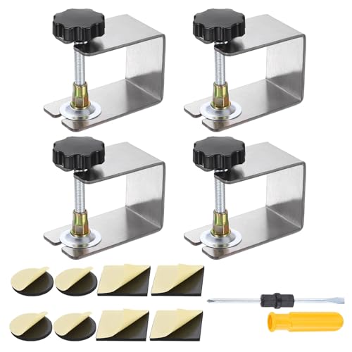 HARFINGTON 4Pcs Stainless Steel C Clamp 2.1" Dia Tiger Clamp - size: 2.1", style: Universal with Foam Pads