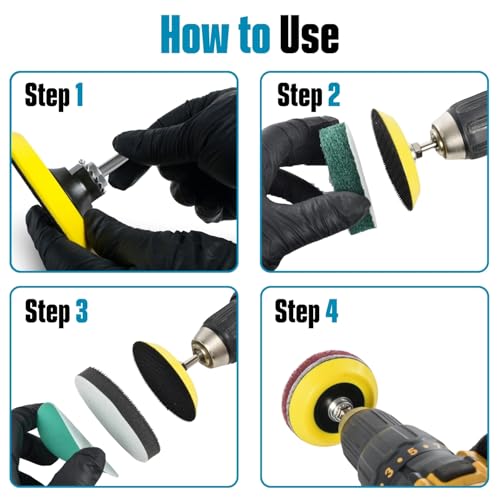 5in Wet Dry Sanding Disc Kit for Drill and Angle Grinder, 80 to 5000 Grit
