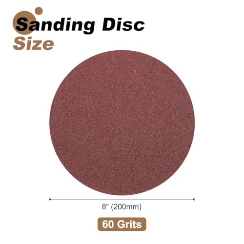 uxcell 25pcs 8-Inch PSA Sanding Discs, 60 Grits Aluminum Oxide Self Adhesive Stick Back Sandpapers, No-Hole Round Wet/Dry Sander Papers, Sand Auto Car Paint, Wood, Metal - size: 60 Grit