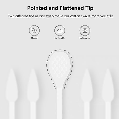 900pcs Precision Cotton Swabs, Pointed&Flattened Tip Cosmetic Applicators - size: 900pcs（Pointed+Flattened）