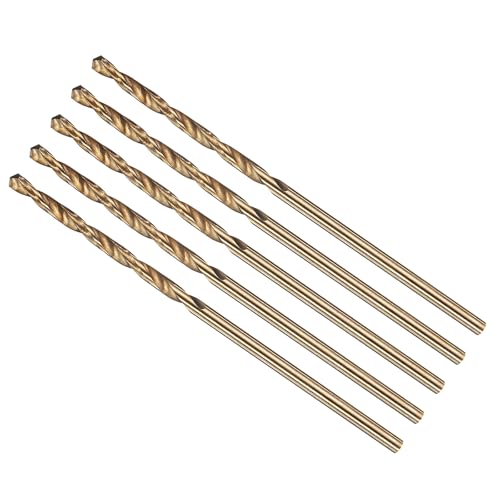 METALLIXITY Micro Drill Bit #49 5Pcs 4341 HSS Small Bits 118° Gold Finish - size: #49 (1.854mm)