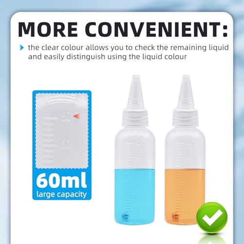 10Pack Airbrush Paint Bottle 60ml with Scale&Mixing Ball Plastic Container - size: 60ml
