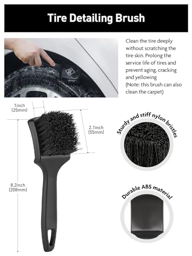 Fantasticlean 6PCS Car Wheel Brush Kit for Cleaning Tires - size: 6PCS-WDK001