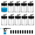 10pk 22cc Airbrush Bottles, Universal Jars for Most Siphon Guns - size: G3P