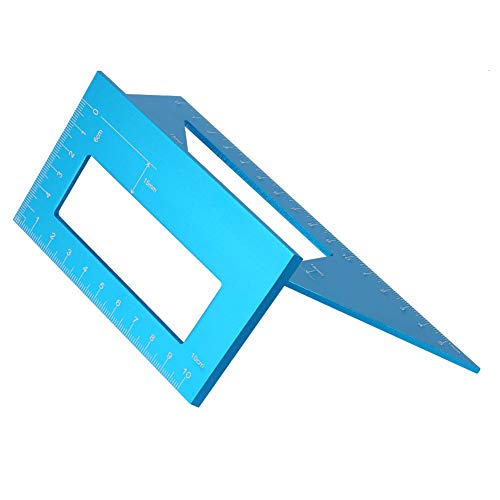 45° and 90° Aluminum Alloy Angle Ruler for Woodworking Precision Marking Gauge Tool with Dual-Angle Measurement Durable Blue Anodized Finish