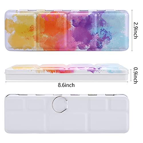 MYARTOOL Empty Watercolor Palette, Colorful Empty Watercolor Tin Palette Paint Case with 24 PCS Empty Half Pans for DIY Travel Watercolor Palette, Acrylic and Oil Painting - color: Colorful, size: 24 PCS Empty Half Pans