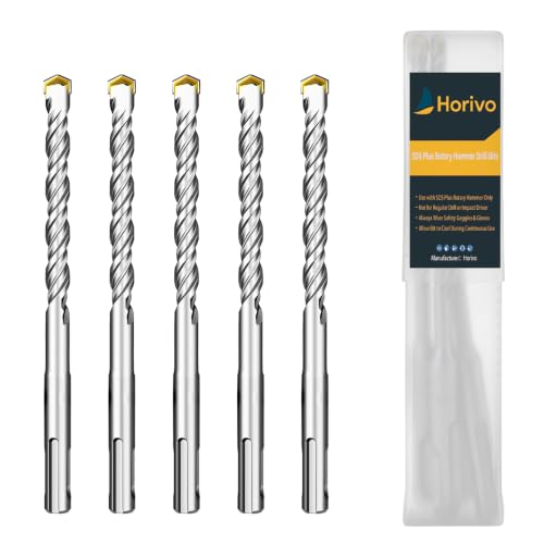 1/2" x 6" 5-Pack SDS-Plus Heavy Duty Carbide Concrete Drill Bits - size: 1/2" x 6"