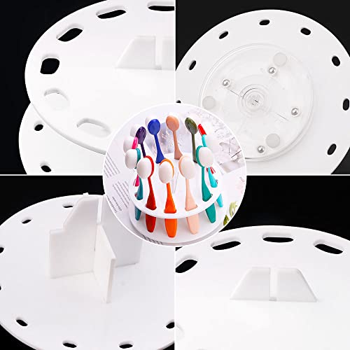 Yoseng 12-Hole Rotating Brush Holder for Ink Blending Brushes, White