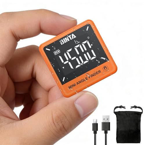 BINTA Digital Angle Finder Magnetic, IP54 Waterproof Dustproof Gauge Orange - style: Orange