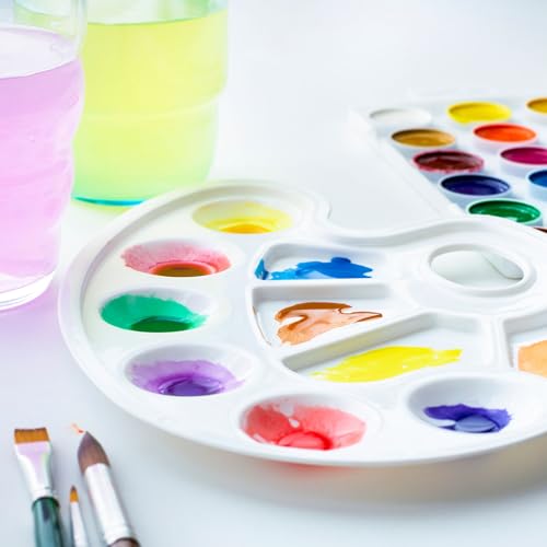 PATIKIL Paint Brushes Set, 100Pcs Acrylic Paint Brush Nylon Hair for Watercolor Oil Painting Miniature Detailing Rock Painting, White - color: White
