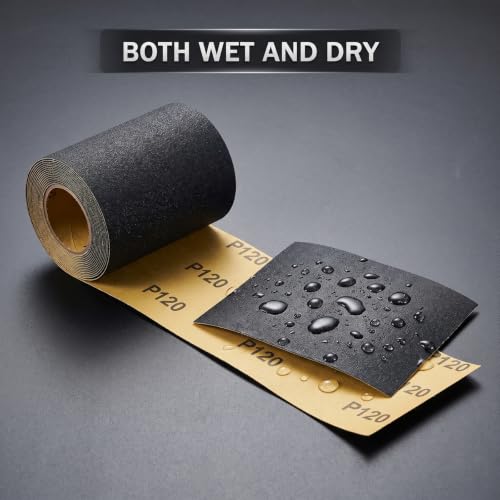 120 Grit Sandpaper Roll, Wet Dry Sand Paper 3-2/3" Wide 11 Yard - size: 120 Grit