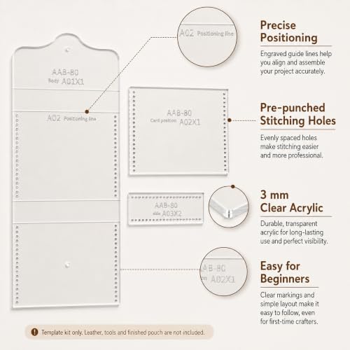 RIVEENY Acrylic Leather Templates for Coin Purses Card Holders DIY Reusable - color: AAB-80