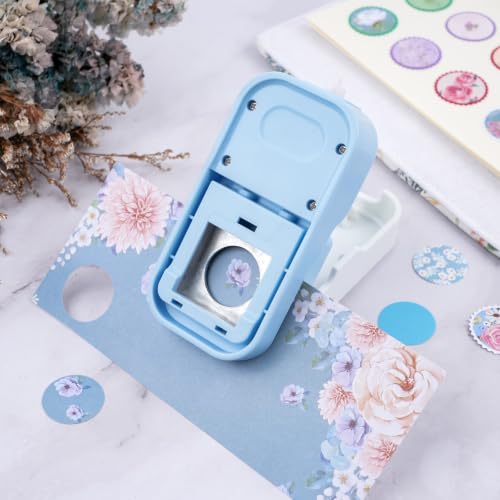 Circle Punch 0.87inch Solid Circle Punch for Junk Journal & Scrapbooking - color: 0.87" Circle Punch Blue