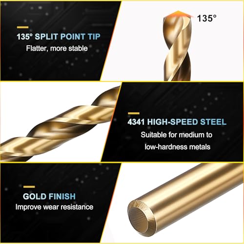 PATIKIL Letter g Drill Bit 4341 High-Speed Steel for Thin Metal 2 Pack - size: G