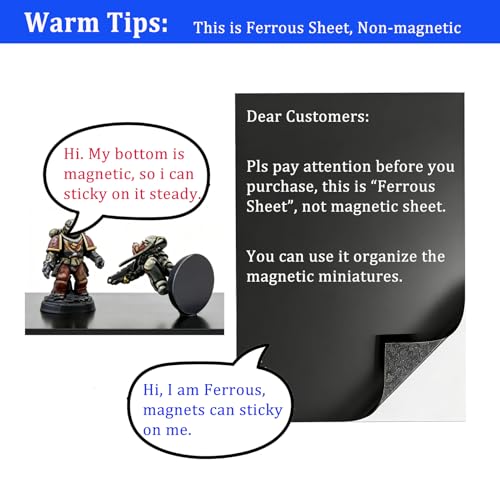 2 Pack, 11"x17" Adhesive Ferrous Sheets for Magnet, Flexible Steel Vinyl Magnetically-Receptive Sheet, Flat Rubber Metal Steel Pad, Flexible Iron Mat Work with All Magnets - color: Black, size: 11"x17"