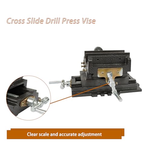 kimllier 6 Inch Cross Slide 2 Way Drill Press Vise, Cast Iron - color: Black, size: 6 Inch