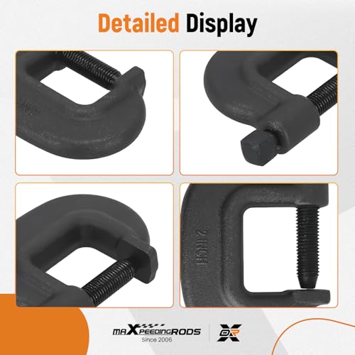 maXpeedingrods C-Clamp, 2-5/16" Opening Capacity, 1-7/8" Throat - style: 2-5/16"