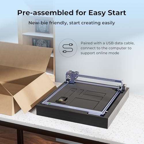 Creality Falcon 10W Laser Engraver Machine with Honeycomb Laser Bed 500x500, 10000mm/min, 0.06mm Laser Cutter for Wood, Acrylic, and Metal, Easy Setup, Ready to Work Out of The Box - color: Falcon-10W-preset