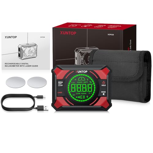 XUNTOP Digital Angle Finder with Dual Laser (Class 2 Laser, <1mW Output)