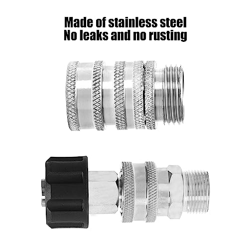 M MINGLE Pressure Washer Adapter Set, Stainless Steel Quick Disconnect Kit - color: Stainless Steel